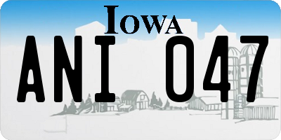 IA license plate ANI047
