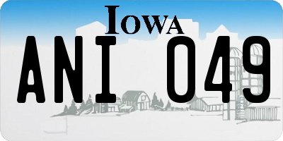 IA license plate ANI049