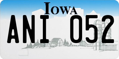 IA license plate ANI052