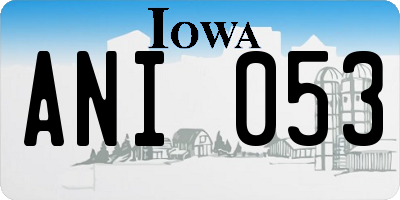 IA license plate ANI053