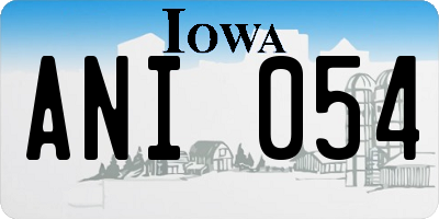 IA license plate ANI054