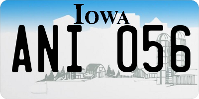 IA license plate ANI056
