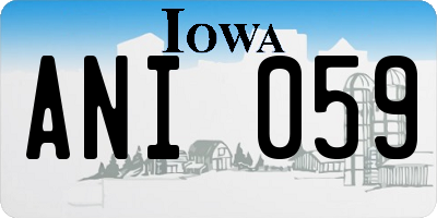 IA license plate ANI059