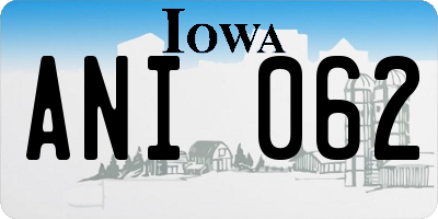 IA license plate ANI062