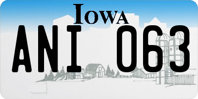 IA license plate ANI063