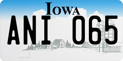 IA license plate ANI065