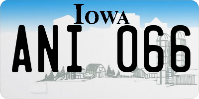 IA license plate ANI066