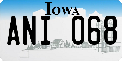 IA license plate ANI068