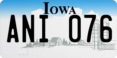 IA license plate ANI076