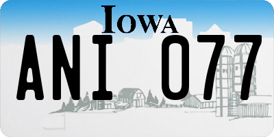 IA license plate ANI077