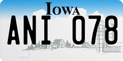 IA license plate ANI078