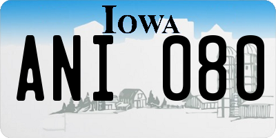 IA license plate ANI080