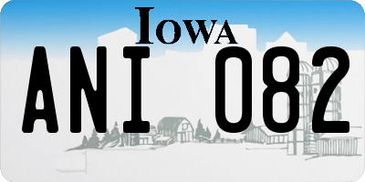 IA license plate ANI082