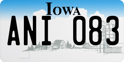 IA license plate ANI083