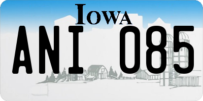IA license plate ANI085