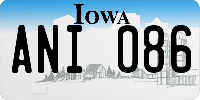 IA license plate ANI086