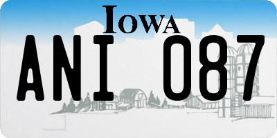IA license plate ANI087