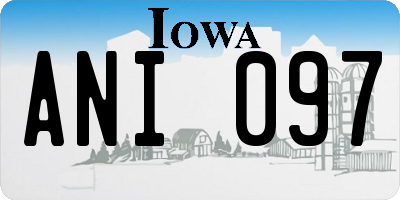 IA license plate ANI097