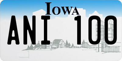 IA license plate ANI100