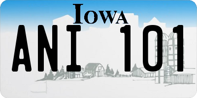 IA license plate ANI101
