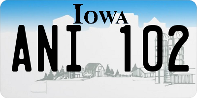 IA license plate ANI102