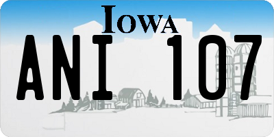 IA license plate ANI107