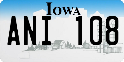 IA license plate ANI108
