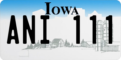 IA license plate ANI111