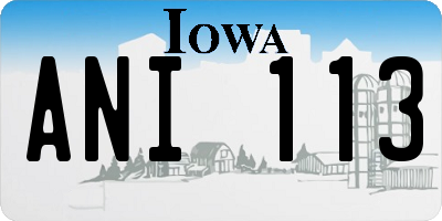 IA license plate ANI113