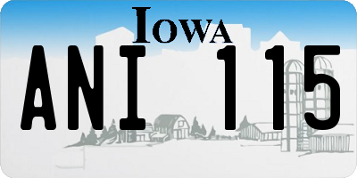IA license plate ANI115
