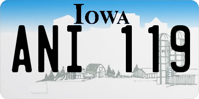 IA license plate ANI119