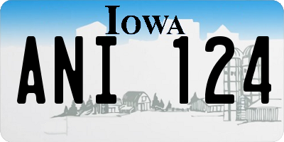 IA license plate ANI124