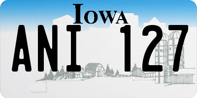 IA license plate ANI127