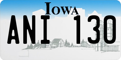 IA license plate ANI130