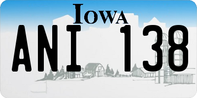 IA license plate ANI138