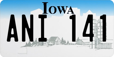 IA license plate ANI141
