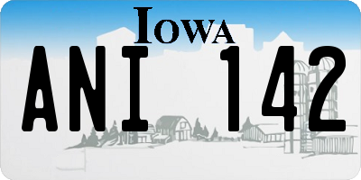 IA license plate ANI142