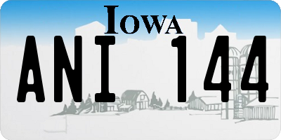 IA license plate ANI144