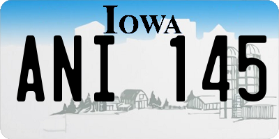 IA license plate ANI145