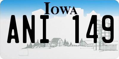 IA license plate ANI149
