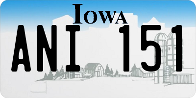 IA license plate ANI151