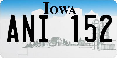 IA license plate ANI152