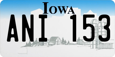 IA license plate ANI153