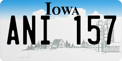 IA license plate ANI157