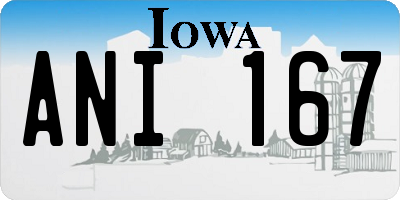 IA license plate ANI167