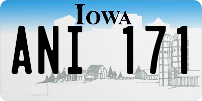 IA license plate ANI171