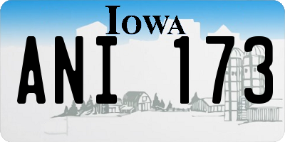 IA license plate ANI173
