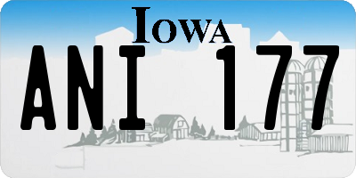 IA license plate ANI177