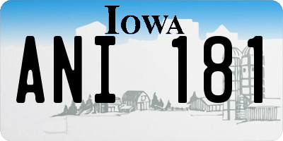 IA license plate ANI181