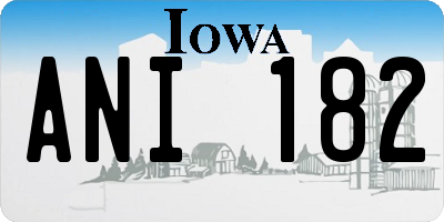 IA license plate ANI182